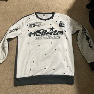 Hellstar White and Black Long Sleeve Tee